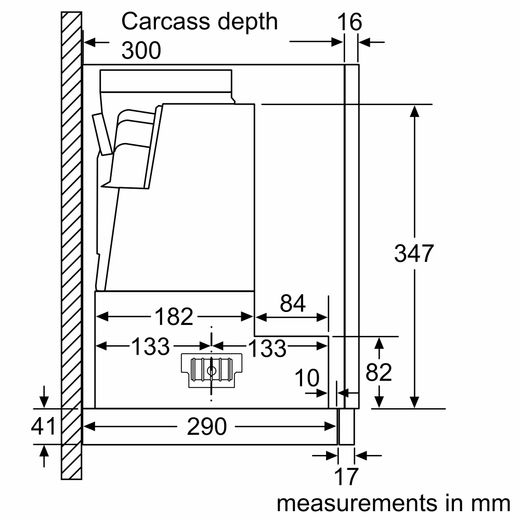 Bosch DFS097A51B Telescopic Cooker Hood Silver - Dimensions